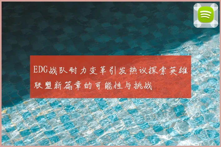 EDG战队耐力变革引发热议探索英雄联盟新篇章的可能性与挑战